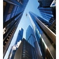 thumbnail image 3 of Urban Duvet Cover Set, Looking up at Chicago's Skyscrapers in Financial District American City Picture, Decorative 2 Piece Bedding Set with 1 Pillow Shams, Twin Size, Blue Grey, by Ambesonne, 3 of 3