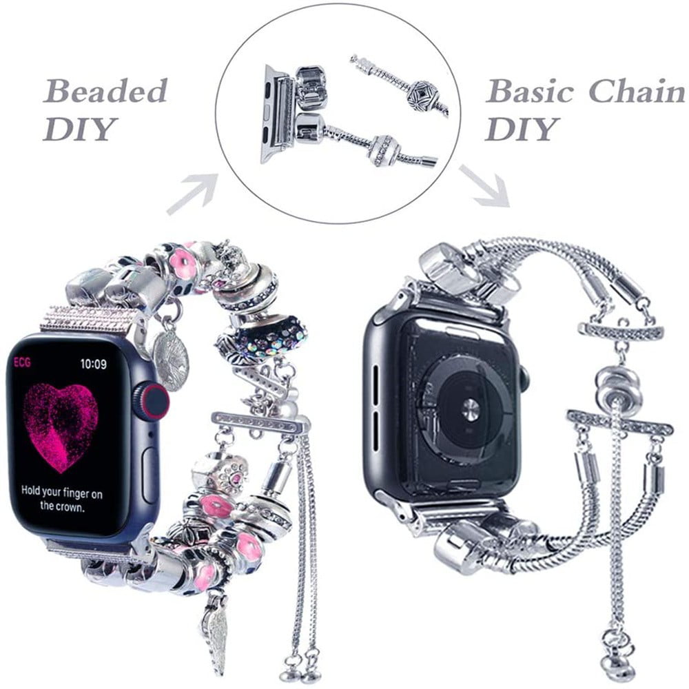 YuiYuKa Compatible with Apple Watch Bands 41mm 40mm 38mm Ultra 49mm 45mm  44mm 42mm Agate Bracelet Manual Charm Bracelet Fashion Handmade Adjustable  iWatch Bands Series 9 8 7 6 SE 6 5 4 3 Gilr Women 