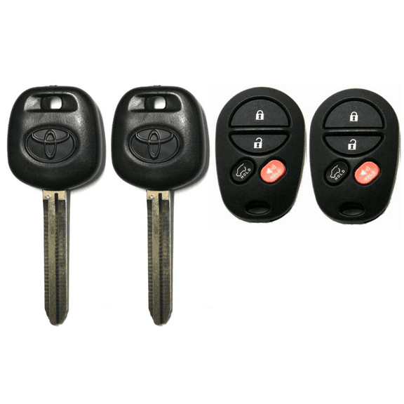 2 Toyota Transponder Chip Key 44D Dot Button Keyless Remote Gate GQ43VT20T VLS