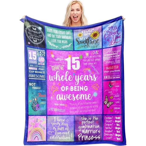 LHSHID Gifts for 15 Year Old Girl 15th Birthday Gifts for Girls Teen Girl Gifts 15 Years Old 15 Year Old Girl Gift Ideas 15 Year Old Gifts Birthday Gifts for 15 Year Blanket 30"x40"