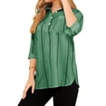 thumbnail image 6 of ZXSXSY Women Button Collar Vertial Detailing Split Hem Shirts with Pocket, 6 of 9