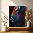 thumbnail image 6 of Colorful Bison Portrait Canvas Print Wall Art for Living Room Bedroom Office Den Dining Room, 6 of 8