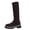 Brown, variant on Boots for Women Fashion Casual Solid Color Thick Heel Round Toe Elastic Skinny Boots Slim Long Boots Mid-Heel Mid-Calf Boots Brown,36