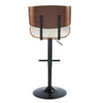 thumbnail image 6 of Lombardi Mid-Century Modern Adjustable Barstool With Swivel In Walnut With Cream Faux Leather - Set Of 2, 6 of 7