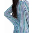 thumbnail image 4 of Womens Crochet Bell Long Sleeve V Neck Loose Maxi Dress Boho Eyelet Long Sundresses with Slit S, 4 of 9