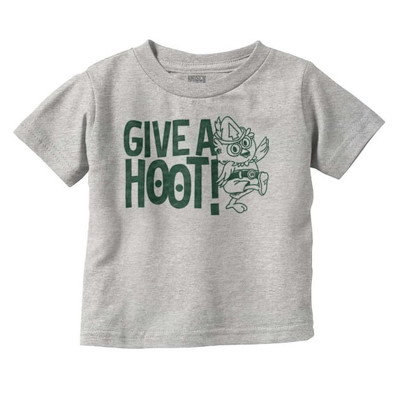 Woodsy Owl Slogan Give a Hoot Toddler Boy Girl T Shirt Infant Toddler Brisco Brands 12M