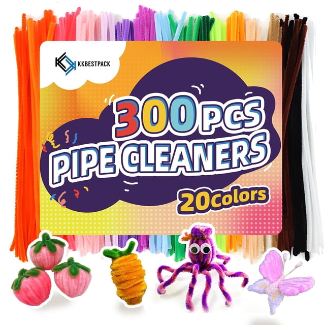 Limpiadores de tuberías 300 piezas 20 colores Suministros para manualidades Limpiadores de tuberías Tallos de chenilla Limpiadores de tuberías artesanales