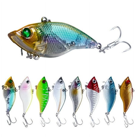 HENGJIA Fishing Lures 8 Pack Deep Diving Lipless Crankbaits for Bass Minnow VIB Lifelike Hard Baits Sinking Fishing Jigs for Freshwater and Saltwater Bass Trout Walleye