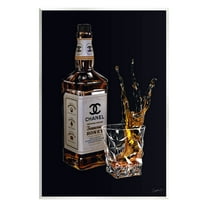 Stupell Industries Splashing Liqueur Glam Whiskey Bottle Graphic Art Unframed Art Print Wall Art, Design by Ziwei Li