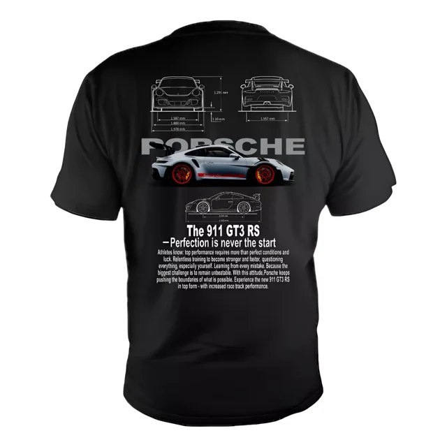 Playera Estampado Porsche Gris 911 Gt3 Frente Y Espalda