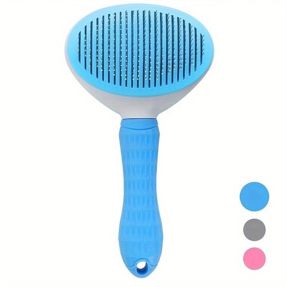 Cat Brush with Release Button,Brush Or Comb with Stainless Steel Serrated Teeth for Indoor Long and Short Haired Cats, Dogs, Pets to Remove Tangled, Loose Hair, Grooming Cleaning Brush