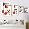 thumbnail image 4 of Designart Skull With Red Rose & Butterfly Modern & Contemporary Framed Wall Art, 4 of 4