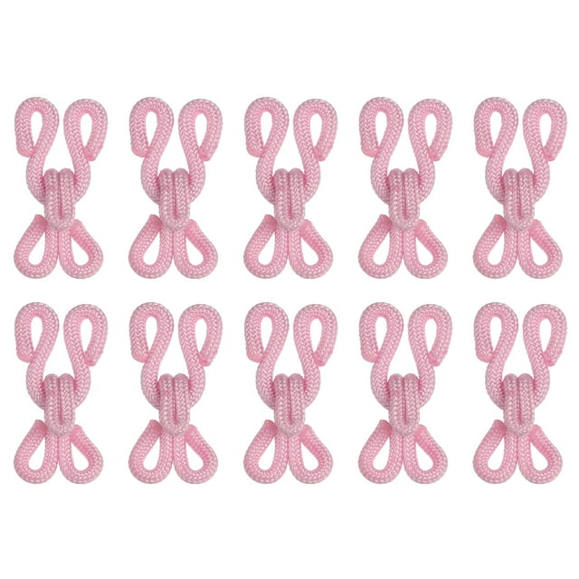 Ganchos y ojales Uxcell, paquete de 14 ganchos y ojales cubiertos de poliéster para ropa (rosa, longitud de 23 mm)