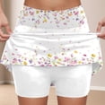 thumbnail image 2 of vigerkar Athletic Skorts Women with Pockets Size High Waist Golf Tennis Skirt Tummy Control Summer Floral Print Short (White, XXL), 2 of 4