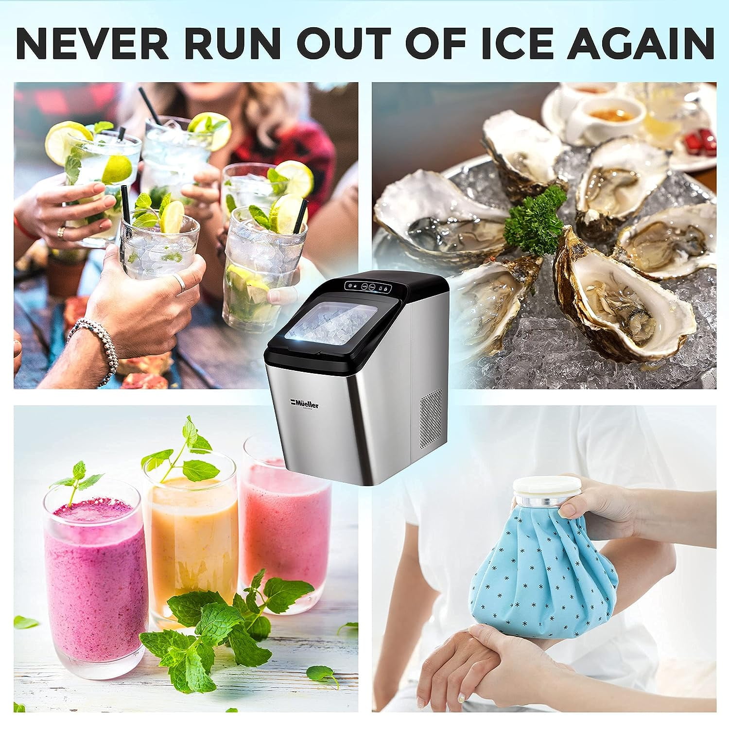 Mueller Nugget Ice Maker Machine, Quietest Heavy-Duty Countertop Ice  Machine, 30 lbs Ice per Day, Compact Portable IceCube Maker - AliExpress