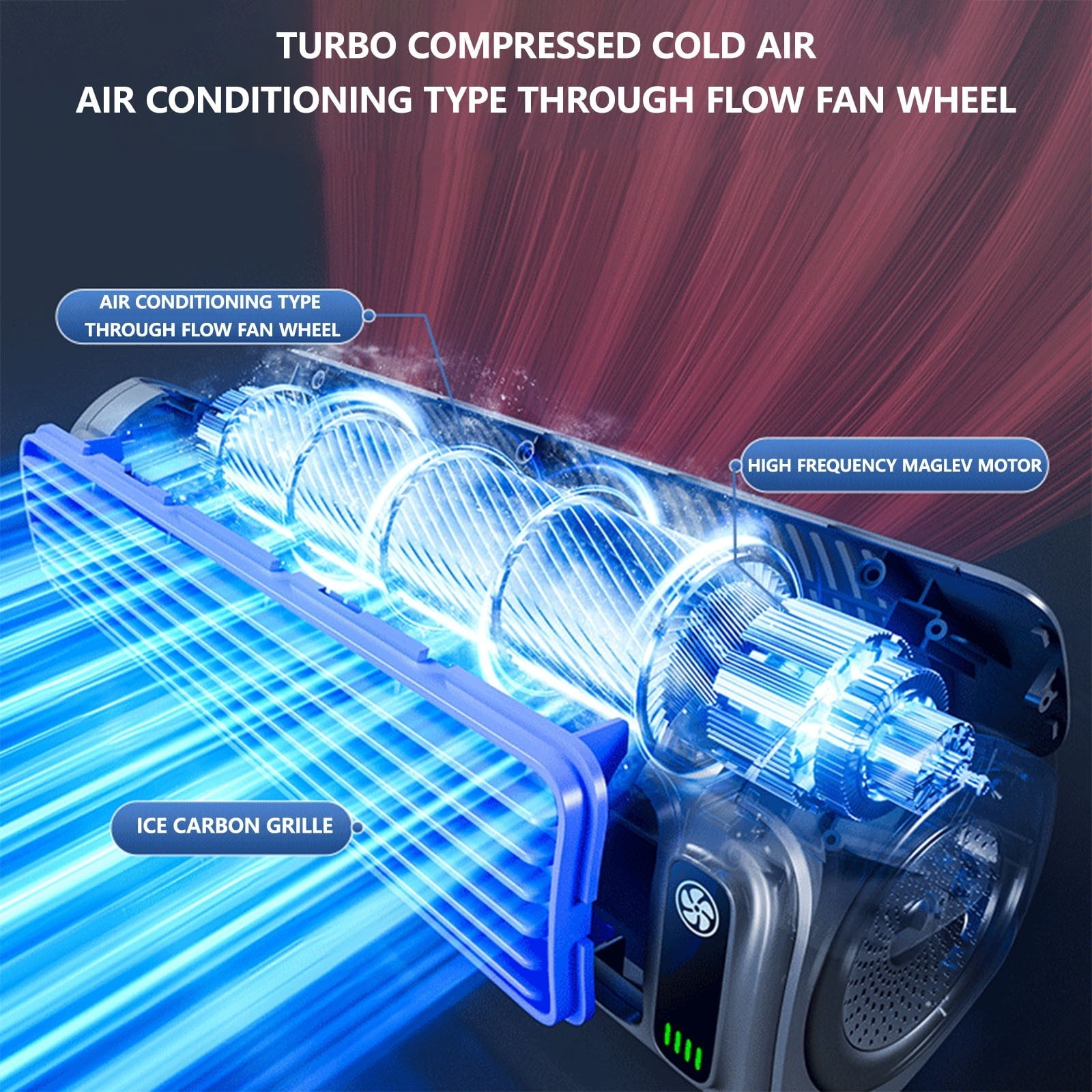 MORESEC Home 2000mAh Constant Wind Tower Fan 3 Speed 5V USB Rechargeable Silent Bladeless Fan for Office Kitchen Bedroom