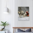 thumbnail image 3 of COMIO 'Christmas Santa Claus' w/ Horses Canvas Wall Art Painting Artwork - 20x16 Inch White, 3 of 3