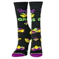 thumbnail image 4 of Crazy Socks, Mardi Gras Women's Cute Socks, Fun Colorful Print, 4 of 5