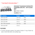 thumbnail image 2 of Automatic Transmission Overhaul Kit - Compatible with 2013 - 2014 Lincoln MKT, 2 of 2