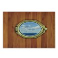 thumbnail image 1 of Nautical Cutting Board, Porthole Wooden Background Window Ship Old Sailing Vessel Print, Decorative Tempered Glass Cutting and Serving Board, Small Size, Dark Orange Pale Blue, by Ambesonne, 1 of 1