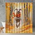 thumbnail image 2 of Welcome Fall Weimaraner Strolling Through the Autumn Maple Forest Shower Curtain Weim Gray Ghost Dog Lover Waterproof Bathroom Bathtub Curtain - 12012, 2 of 5