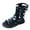Black, variant on Utoimkio Girls Zipper Strappy Knee High Gladiator Sandals Comfort Flat Zip Up Boots Shoes for Toddler Baby Girls
