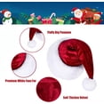 thumbnail image 2 of ‌Classic Velvet Santa Hat for Adults - Unisex Plush Christmas Holiday Hat with Soft Comfort for Xmas, New Year, Festive Parties, 2 of 6