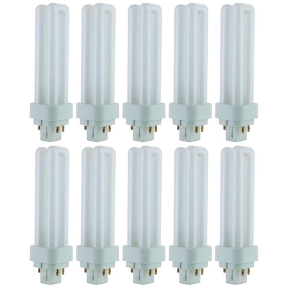 Sunshine Lighting B3166666 Sunlite PLD Fluorescent Bulb - G24Q1 Base - 13W - 780 Lumens - 3500K - Neutral White - Pack of 10