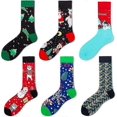 thumbnail image 2 of 6 Pair Unisex Christmas Socks One Size Fits All Adult Kids Women Men Winter Holiday Season Present Funny Sock, 2 of 5
