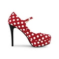 thumbnail image 3 of BLISSFUL STEP Women's Shoe Polka Dots Mary Janes Stiletto Heels Platform Ankle Strap Close Toe  Pumps Red 9, 3 of 7