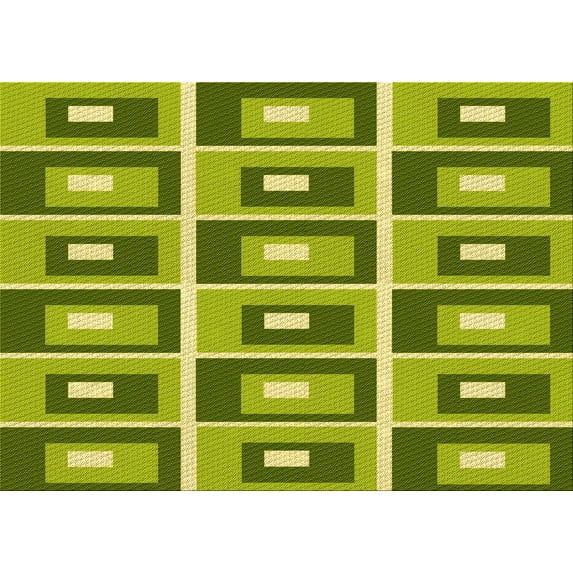 Ahgly Company Machine Washable Indoor Rectangle Transitional Chameleon Green Area Rugs, 7' x 10'