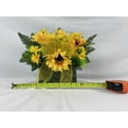 thumbnail image 5 of Sympathy Silks Artificial Cemetery Flowers - Realistic - Outdoor Grave Decorations Sunflower and Bow Brick for Outside Monument, 5 of 7