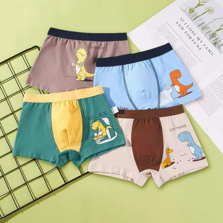 2-12Y Boys Boxer Briefs Underwear for Kids Baby Corner Pants Cotton 4Pcs  Baby Boys' Medium to Large Toddler Quadrangle Pants (Color Mix and Match) 