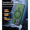 thumbnail image 3 of Entronix Heavy Duty Case For iPhone 16 Pro Max, Translucent Matte Back, Magnetic Sturdy Case, Green, 3 of 5