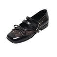 thumbnail image 2 of EKVAHL Women's Orthopedic Mary Jane Flats, Mesh Polka Dot Ballet Shoes, Arch Support Office Daily Dress Shoes Black, 2 of 3