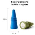 thumbnail image 2 of Tapones para botellas con forma de conejo para vino y bebida (azul, juego de 2), 2 of 5