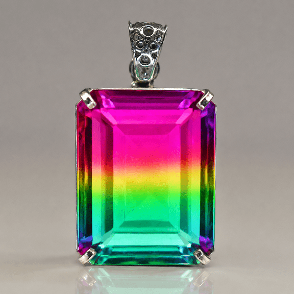 Tourmaline Bi-Color Gemstone Handmade 925 Sterling Silver Jewelry Pendant Gifts