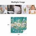 thumbnail image 5 of Spring Daisy Leaves Cloth Napkins, Vintage Watercolor Flowers Teal Wooden Washable and Reusable Dinner Napkins Set of 8, Table Napkin for Kitchen Party Birthday Wedding Hotel Housewarming 20"x20", 5 of 9