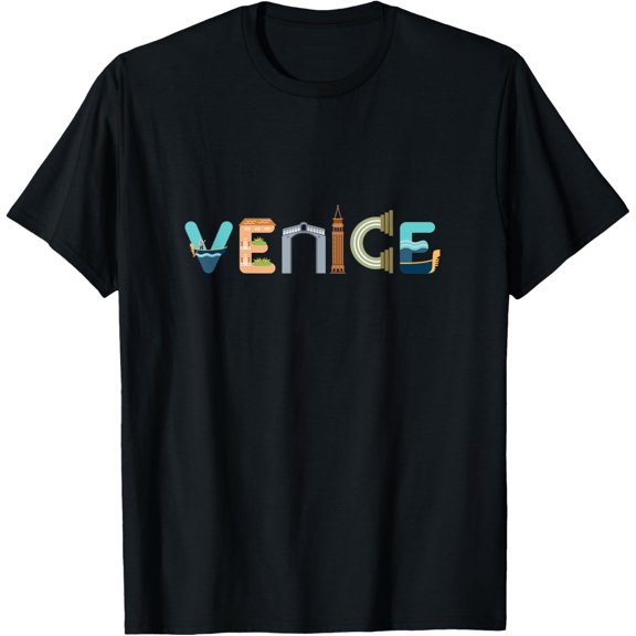 Venice Italy Word Art - Rialto Bridge Italian Souvenir T-Shirt