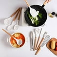 thumbnail image 4 of Kitchen Cooking Utensils Set, 14 Non-Stick Silicone Cooking Kitchen Utensils Spatula Set with Holder, Wooden Handle Silicone Kitchen Gadgets Utensil Set for Nonstick Cookware White, 4 of 9