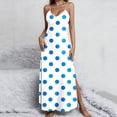 thumbnail image 2 of CHGBMOK Women Dresses Trendy Polka Dots Casual Long Dress Deep V Neck Sleeveless Spaghetti Strap Night Dress Side Slit Boho Dress Spring Summer, 2 of 8