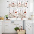 thumbnail image 3 of Butterfly Floral Kitchen Curtains Valances and Tiers Set of 3 Watercolor Rustic Plant Tier Curtains and Valance with Rod Pocket for Small Windows, 27.5"x24", 3 of 9