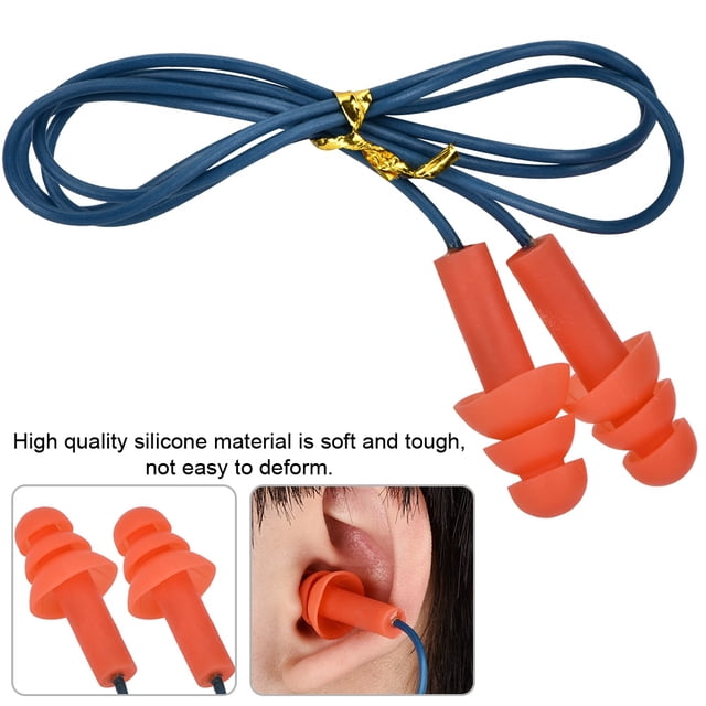 Excellent Effect Soft Earplugs, Washable Noise Reduction Earplugs, Corded Design Food Processing For Pollution Prevention Pharmacy Processing Food Factory