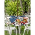 thumbnail image 2 of Outdoor Tablecloth with Umbrella Hole and Zipper, Thanksgiving Truck Round Table Cloth 60 Inch Waterproof Tablecloth, Autumn Maple Leaf Harvest Pumpkin Picnic Table Cover for Patio Camping, 2 of 7