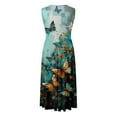 thumbnail image 3 of WILLBEST Robe de Soirée Femme Mode Robes Sans Manches Robe de Travail Manches Courtes Imprimé Col en V Mode Robe Femme Grande Taille Robe Maxi, 3 of 4