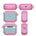 thumbnail image 2 of SaniMore for Airpods 3rd Generation 2021 Case, Rugged PC & Soft TPU Armor Full-Body Cover Built-in Keychain Military Grade Shockproof Protective Shell for AirPods 3 Gen, Green+Pink, 2 of 8