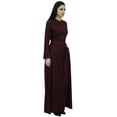 thumbnail image 2 of Bimba Robe Jilbab à Manches Longues pour Femmes avec Col Mandarin et Poches, 2 of 6