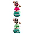 thumbnail image 1 of 2 Piezas Muñeca Cabezona Solar Hawaiana para Decoración del Tablero del Hogar, Juguete Bailarín rosa verde, 1 of 6