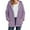 Purple, variant on Chbgutlmr Winter Jackets for Women Zipper up Long Sleeve Fleece Drawstring Hoodies Solid Color Loose Casual Warm Fuzzy Coats