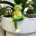 thumbnail image 6 of Frog Garden Decor, Garden Frogs Outdoor Decor, Tipsy Frog, Flower Pot Hugger Resin Hanging Frogs Figurine, Small Frogg Figurine Holding Wine Bottle Resin Frogs for Home Gardens (Style B), 6 of 7